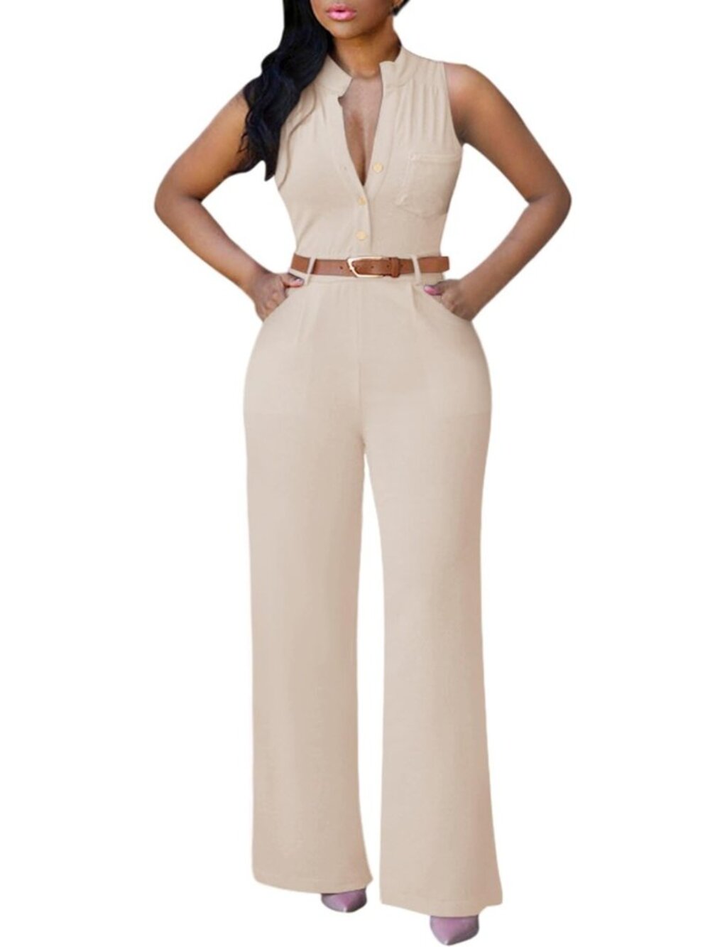 Jumpsuits for Women Dressy V Neck Wide Leg Rompers Party Outfits